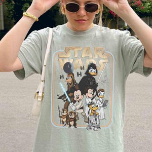 Camiseta Disney Star Wars Galaxy's Edge Que la fuerza te acompañe, Mickey y sus amigos Toy Story Winnie The Pooh Muppet Cosplay Star Wars Camiseta imagen 3