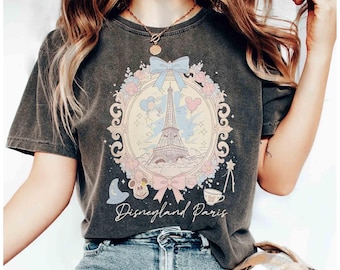 T-shirt Coquette aquarelle Mickey Disneyland Paris, t-shirt vacances Disneyland, chemise Mickey Tour Eiffel, t-shirt Disney Paris Girl Trip 2025