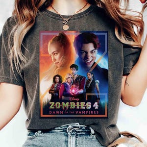 Disney Channel Zombies 4 Movie Comfort Color Shirt, Disney Zombies Poster 2025 Tee, Zed and Addison, Victor and Nova, Disneyland family Trip
