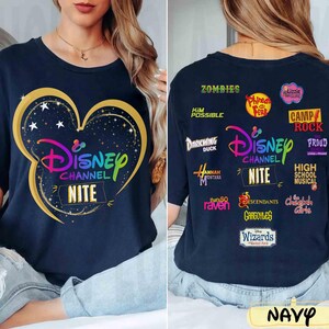 2-sided Disney Channel Nite 2026 Shirt, High School Musical Hannah Montana Lizzie McGuire Tee, Disney Channel Movies, Disney Channel Fans image 2