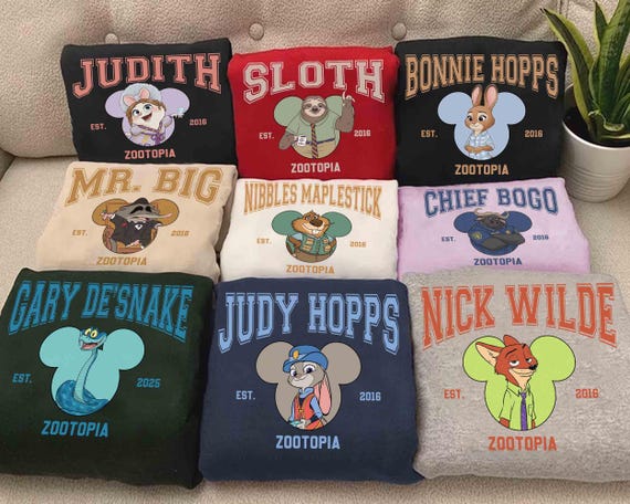 Vintage Disney Zootopia 2 Characters Group Shirts, Judy Hopps Nick Wilde Gary De'Snake Tee, Zootropolis, Disneyland Family 2025 Trip Shirt