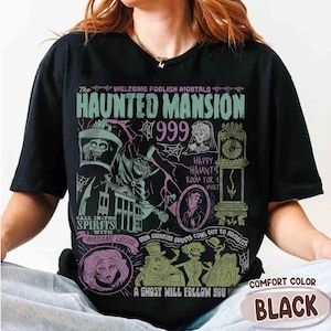Retro kokette Disney Haunted Mansion T-Shirt, Willkommen dumme Sterbliche, Hitchhiking Ghost, Disney Girl Trip Shirt, Girly Disney Halloween
