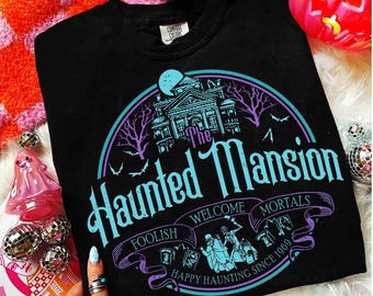 Vintage Disney Hitchhiking Ghosts Vintage Shirt, The Haunted Mansion Halloween Tee, Welcome Foolish Mortals, Family Vacation 2024 Trip Shirt