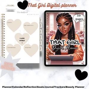 Black Girl Planner Digital Planner for That Girl iPad Good Notes Planner and Notability Planner Monthly Planner Daily Planner Weekly Planner
