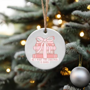 All I Want For Christmas Book Ornament, Book Lovers Ornament for Christmas Gift, Book Ornament Christmas Tree Décor for Bookish Enthusiasts