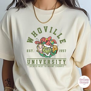 Whoville クリスマス シャツ、彼女へのクリスマス グリンチ シャツ ギフト、グリンチ クリスマス T シャツ、グリンチマス スウェットシャツ、女性用グリンチ ギフト