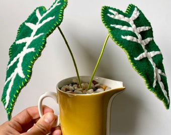 Handmade Felt Alocasia Frydek Plant | Handmade Felt Plant | Felt Plant | Handmade Plant | Handmade Alocasia | Alocasia Frydek Plant