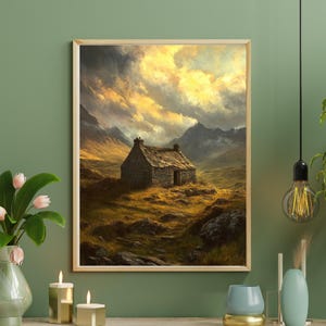 Desolate Bothy Wall Art Print, Scotland Bothy Wall Art Print, Scotland Souvenir, Scottish Travel Print, Scottish Bothy, Hikers Trail, Hike
