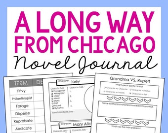 A LONG WAY from CHICAGO Novel Study Unit Comprehension Activities | Movie Guide | Homeschool Curriculum | Reading Comprehension Language Art