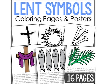 EASTER and LENT SYMBOLS Coloring Pages Activity | Christian Catholic Lesson Activity | Homeschool and Church Printables for Holy Week
