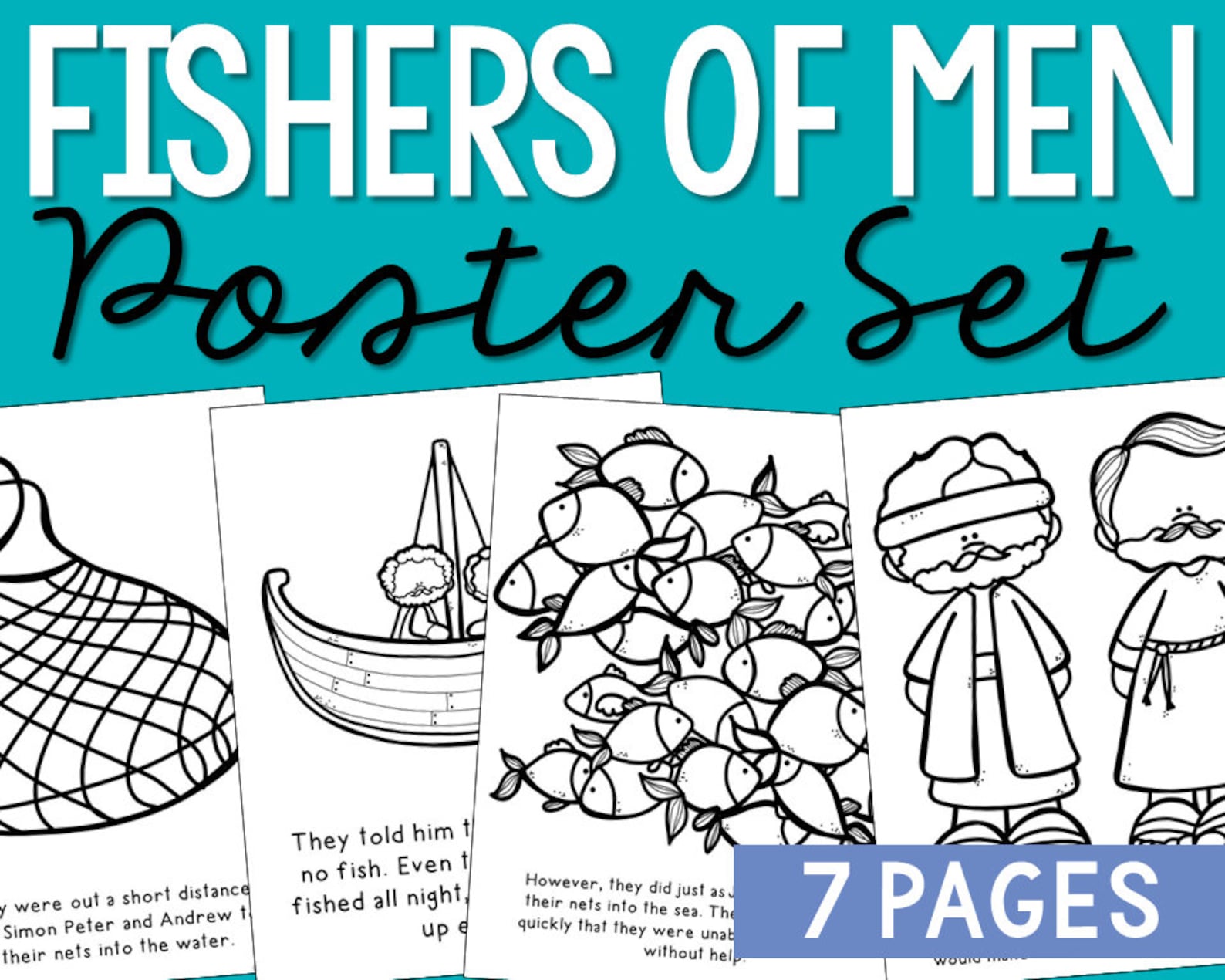 FISHERS OF MEN Bible Story Printable Activity Posters | Etsy