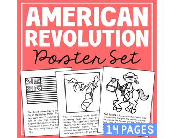 AMERICAN REVOLUTION Social Studies Activity Printables | Homeschool Curriculum | Bulletin Board Decor Posters | Educational Wall Art