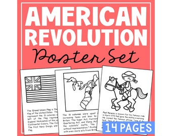 Amerikanska revolutionen för barn, affischset | Anslagstavla i samhällskunskap | Hemundervisning i historia | Amerikanska revolutionen