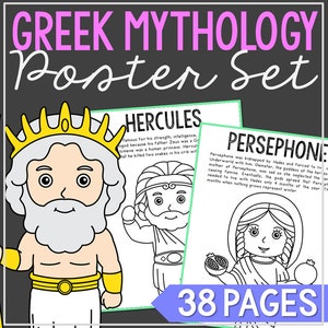 GREEK MYTHOLOGY Social Studies Printables Activity | World History for Kids | Ancient Greece Gods and Goddesses Posters | Wall Art Craft