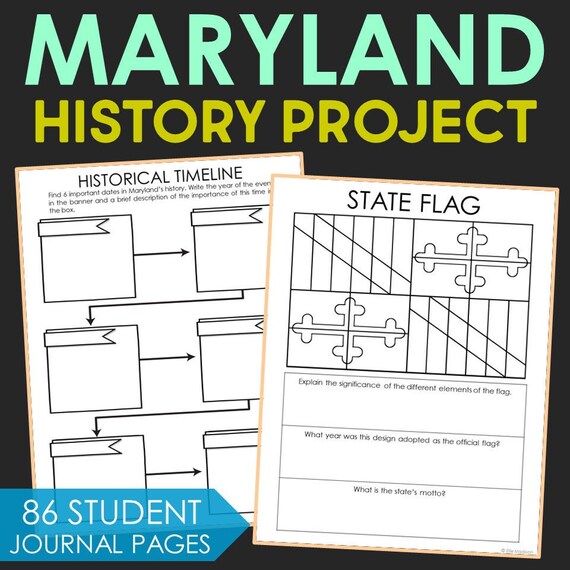 MARYLAND Social Studies State History Project Homeschool Etsy