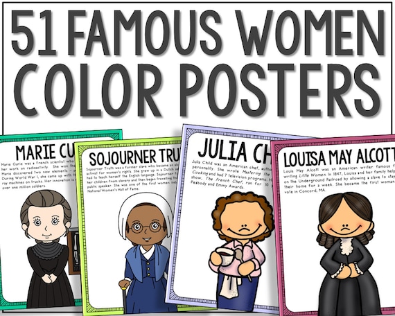 WOMEN'S HISTORY MONTH Color Posters Bulletin Board 