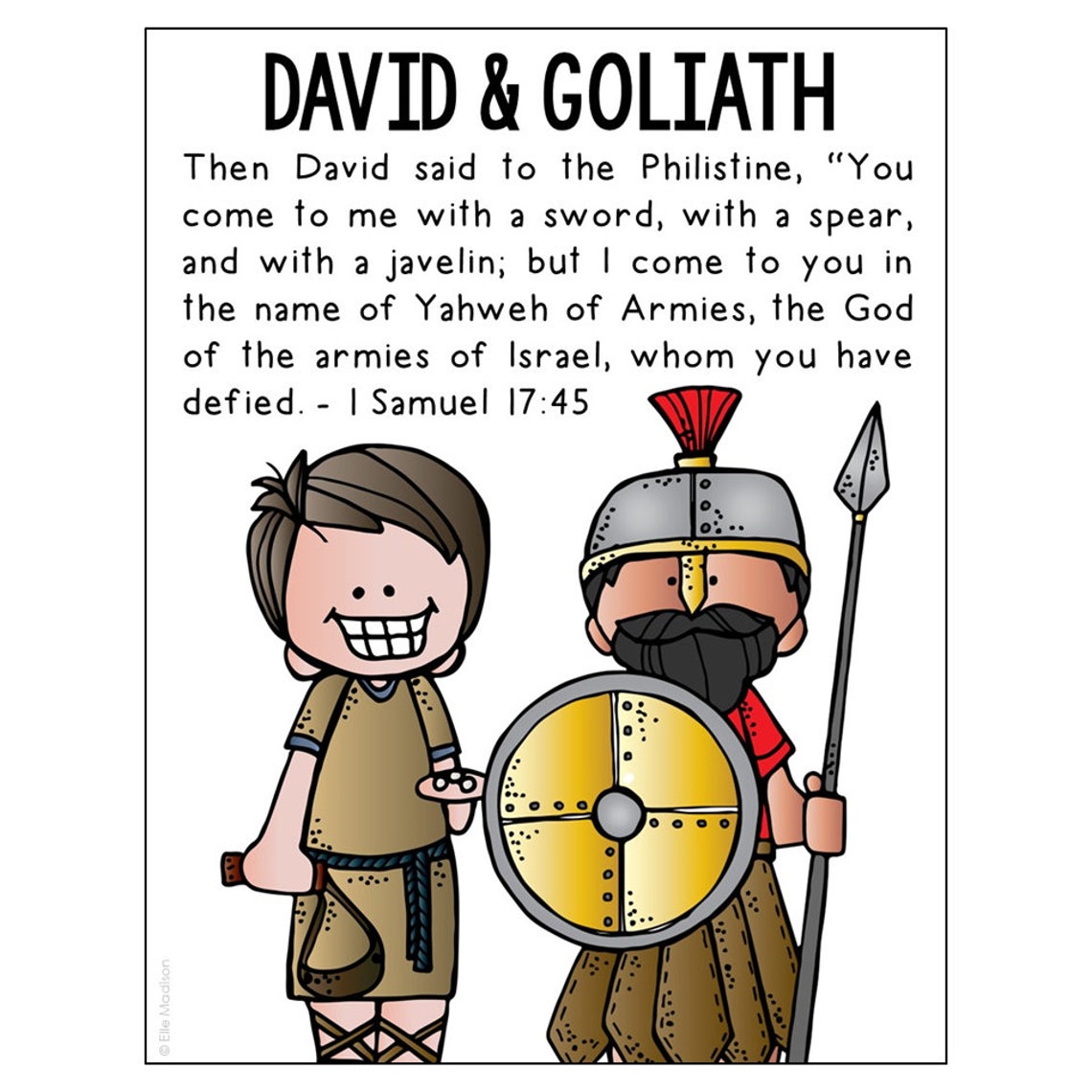David and Goliath Coloring Page for Kids | Christian Homeschool Bible ...