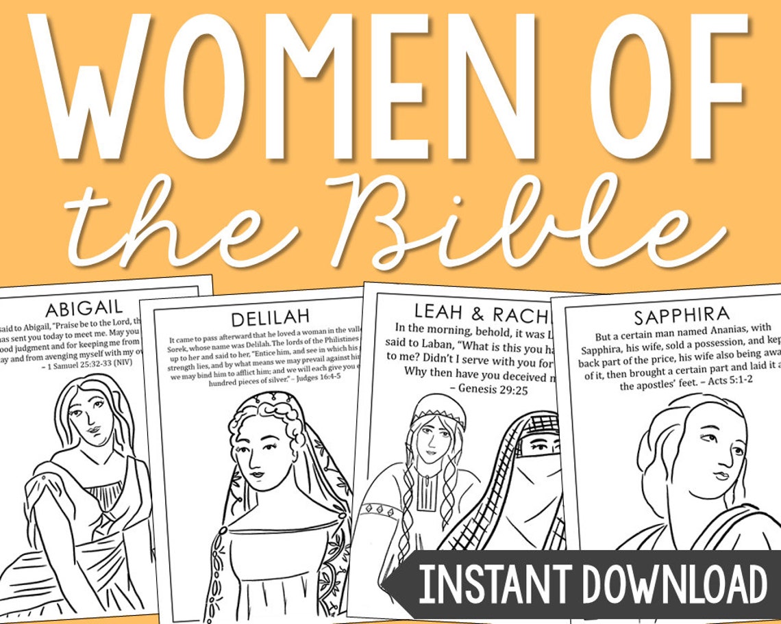 WOMEN of the BIBLE Coloring Pages Christian Lesson Activity - Etsy