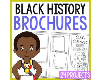 Projetos de Brochura de Pesquisa Biográfica para o Mês da História Negra para Crianças | Unidade de Estudos Sociais para Educação Domiciliar em Fevereiro | 4º ao 7º ano