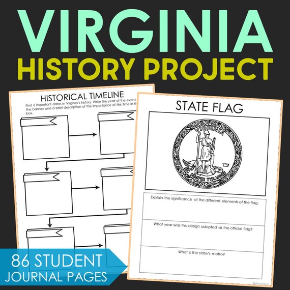 virginia social studies state history project homeschool etsy