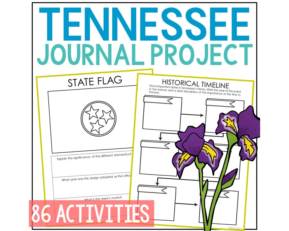 TENNESSEE State History Project Activity | Social Studies Unit Study Lesson Plans | 4th 5th 6th 7th Grade | Homeschool Printable Worksheets