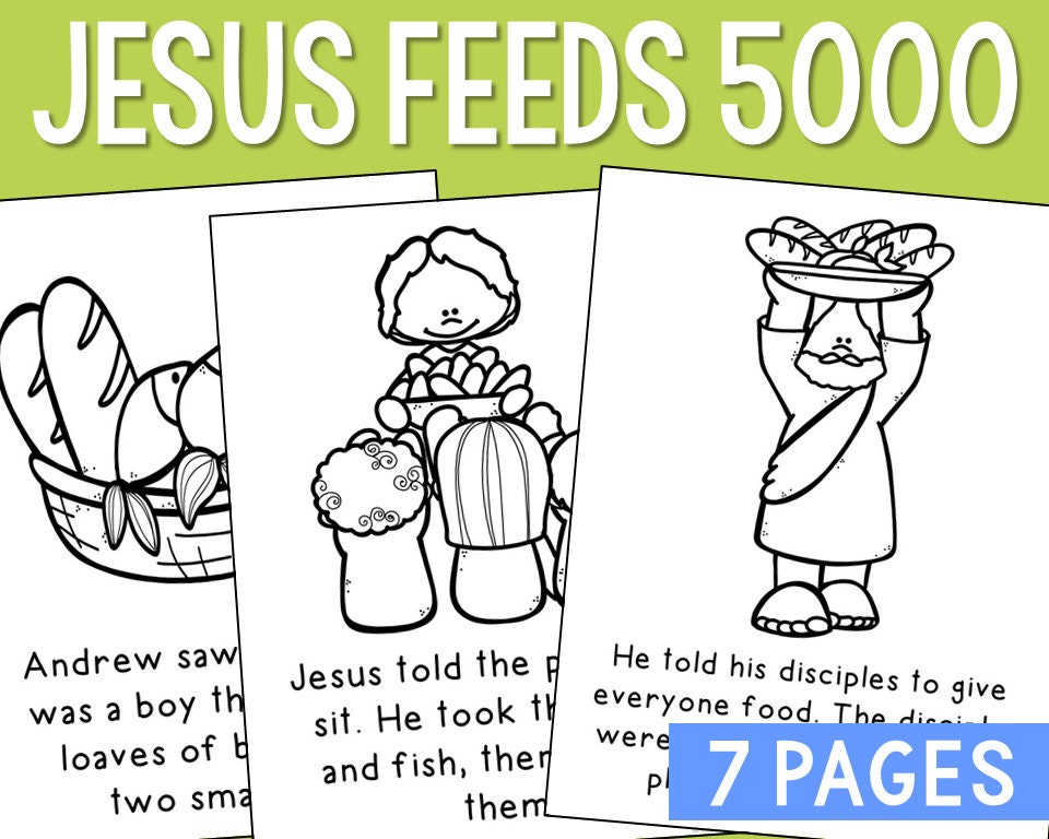 Jesus Feeds The 5000 Coloring Pages - Il Fullxfull.4709793411 95mt