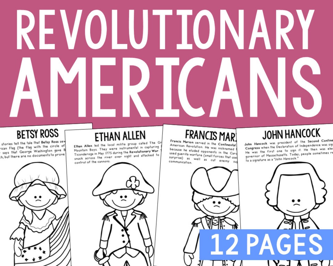 REVOLUTIONARY WAR AMERICANS Social Studies Printables - Etsy