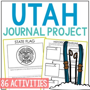 UTAH State History Project Activity | Social Studies Unit Study Lesson Plans | 4th 5th 6th 7th Grade | Homeschool Printable Worksheets