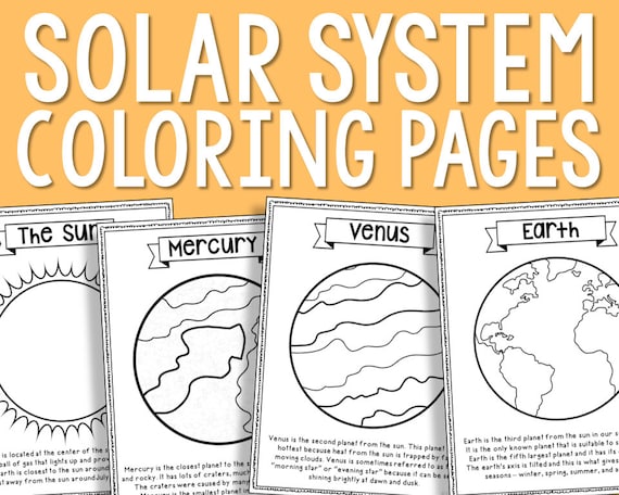 SOLAR SYSTEM Outer Space Coloring Page Book Printables