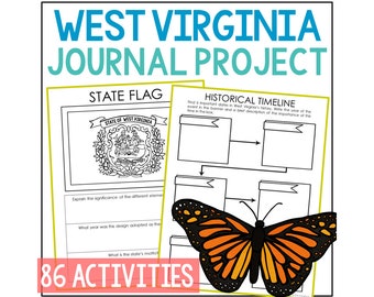 WEST VIRGINIA State History Project Activity | Social Studies Unit Study Lesson Plans | 5th 6th 7th Grade | Homeschool Printable Worksheets