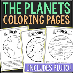 SOLAR SYSTEM Planets Coloring Pages Activity | Science Printables | Space Universe Craft | Bulletin Board Posters | Homeschool Printables