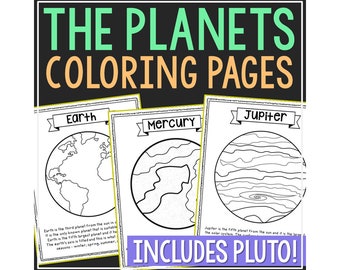 Solar System Coloring Pages for Kids | Homeschool Science Activities | Planets Unit Study | Astronomy Lesson Plans | Bulletin Board Decor