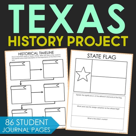 TEXAS Social Studies State History Project Homeschool Etsy