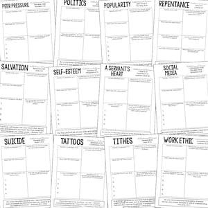 Diario bíblico para adolescentes (40 temas) / Imprimible para educación cristiana en casa / Actividades de estudio bíblico para adolescentes / Estudio en clase para la escuela dominical o grupo de jóvenes imagen 6