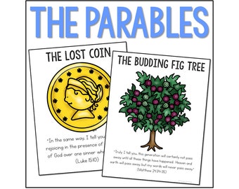 THE PARABLES Bible Story Activity Posters Activity | Christian Homeschool Printables | Bible Study for Kids | Bulletin Board | New Testament