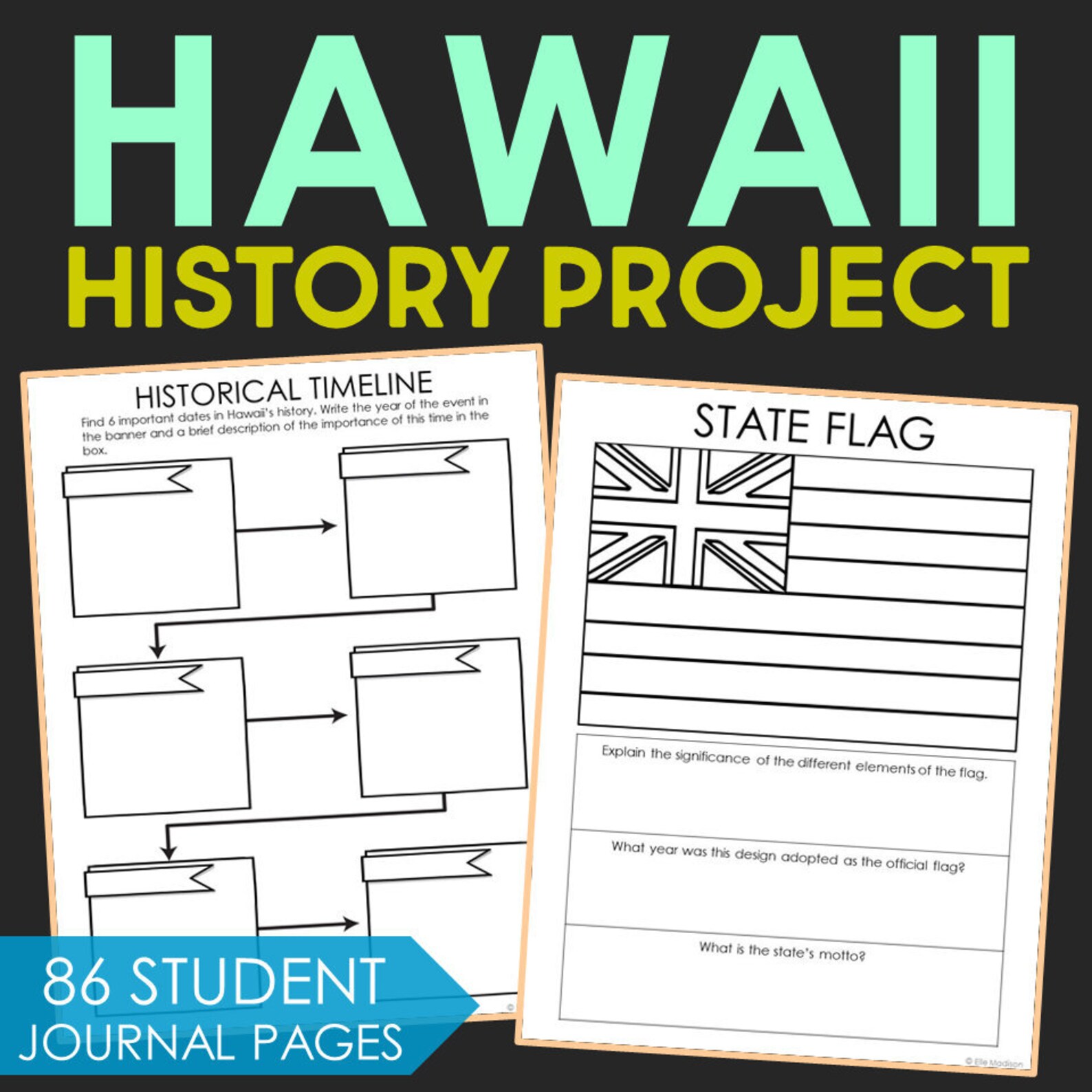 HAWAII Social Studies State History Project Homeschool Etsy
