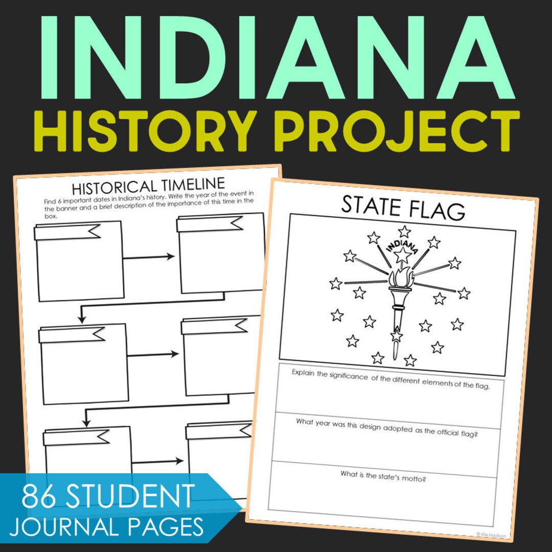 INDIANA State History Project Social Studies Middle School - Etsy