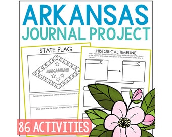 ARKANSAS State History Project Activity | Social Studies Unit Study Lesson Plans | 4th 5th 6th 7th Grade | Homeschool Printable Worksheets