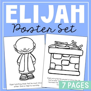 ELIJAH and the PROPHETS of BAAL Bible Story Activity Posters | Homeschool Printable | Bible Study for Kids | Sunday School Bulletin Board