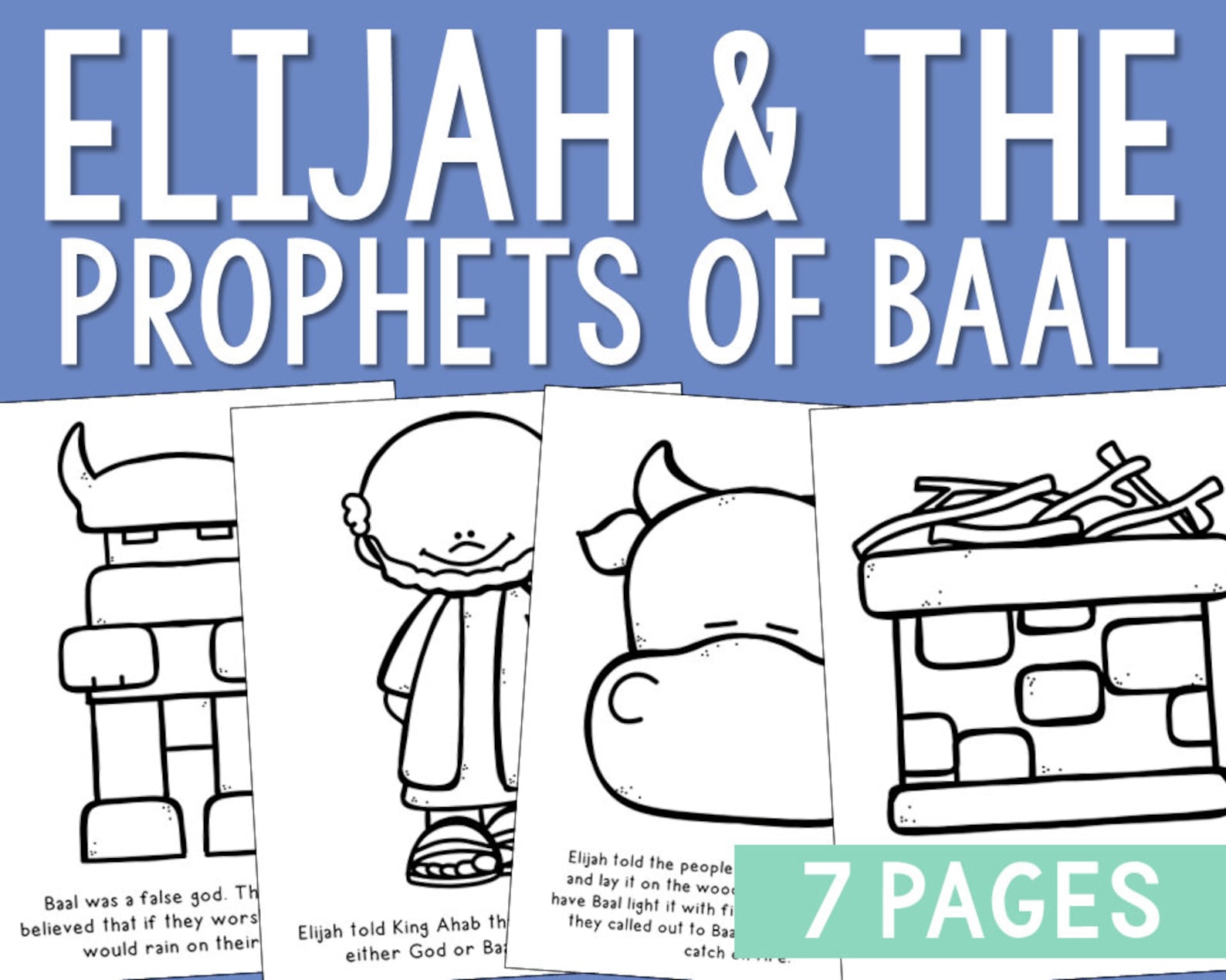 ELIJAH and the PROPHETS of BAAL Bible Story Printable Activity Etsy