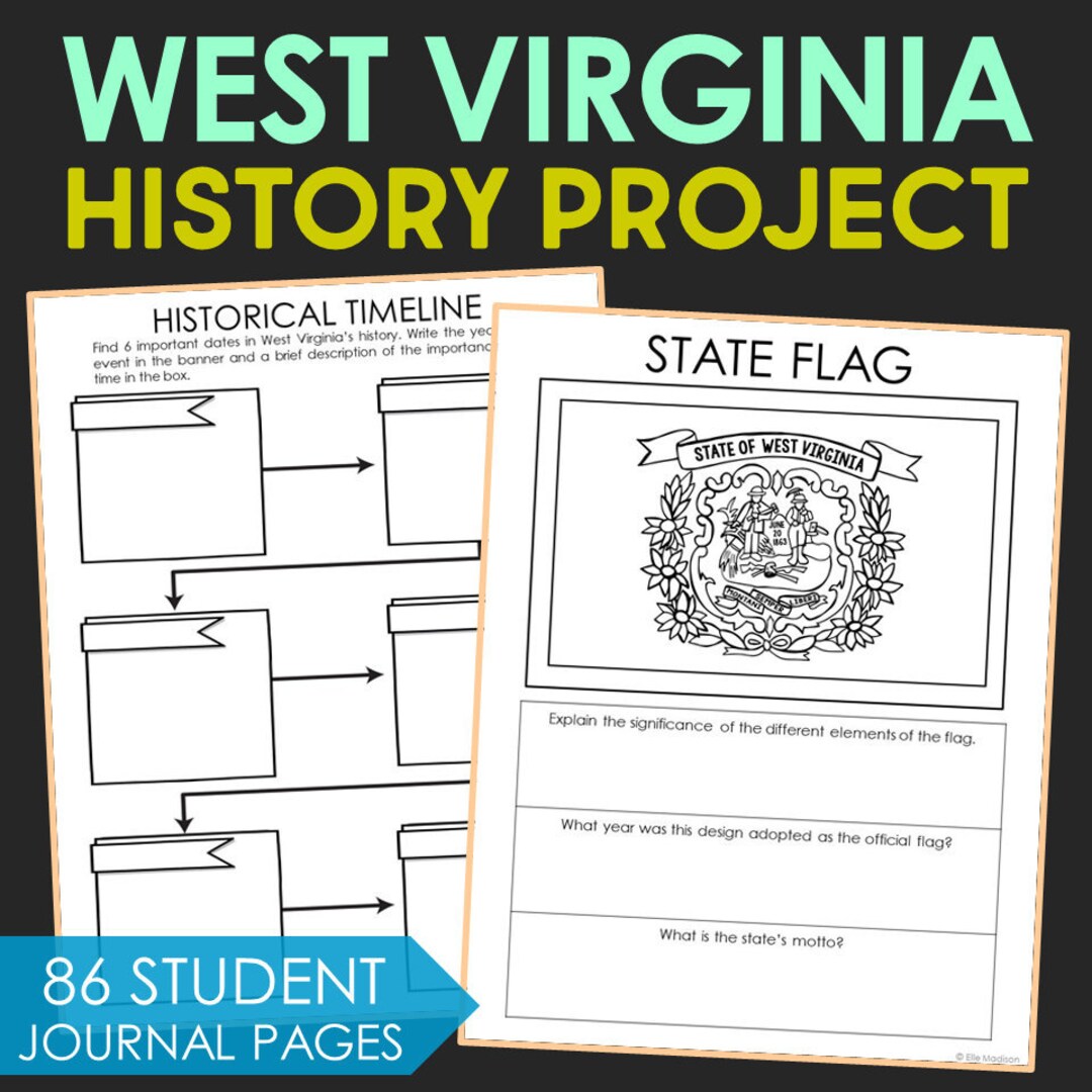 WEST VIRGINIA Social Studies State History Project Homeschool Etsy