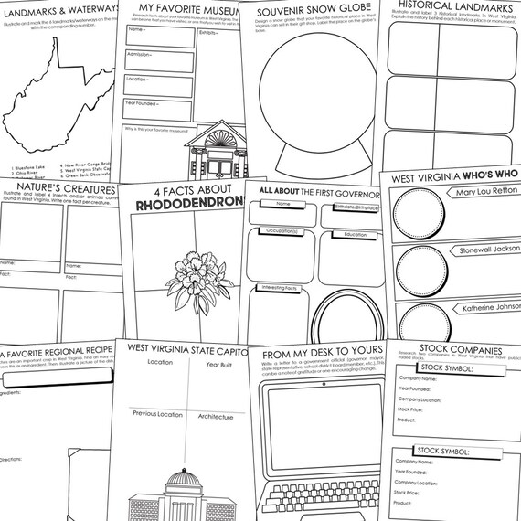 west virginia social studies state history project homeschool etsy