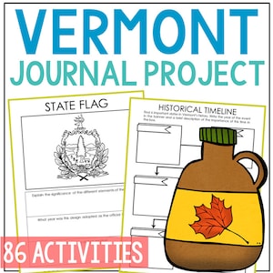VERMONT State History Project Activity | Social Studies Unit Study Lesson Plans | 4th 5th 6th 7th Grade | Homeschool Printable Worksheets