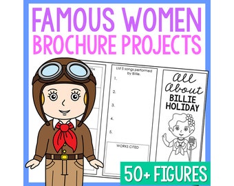 Projetos de Brochuras Biográficas para Crianças sobre o Mês da História das Mulheres | Atividades de Estudos Sociais para Educação Domiciliar | 4º ao 7º ano