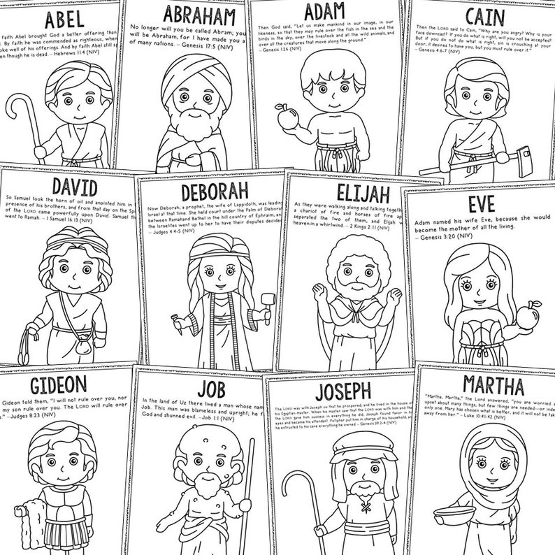 Bible Figures for Kids Coloring Pages | Christian Homeschool Printables ...