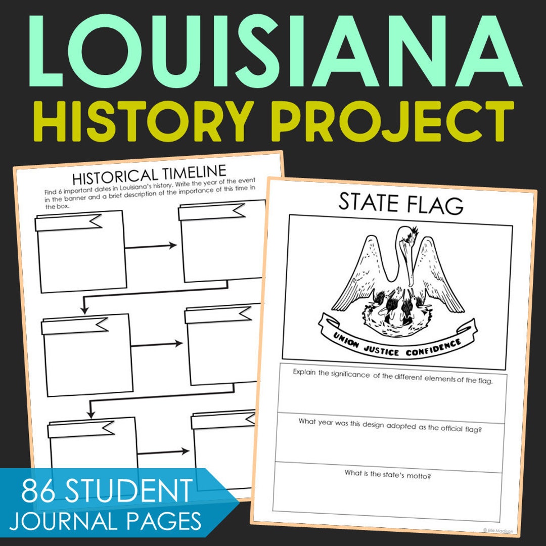 LOUISIANA State History Project Social Studies Unit Study Etsy