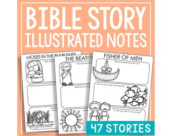 BIBLE STORY Activity Note Pages | Christian Catholic Lesson Plans | Homeschool Printable | Sunday School Activity | Bible Class Worksheets