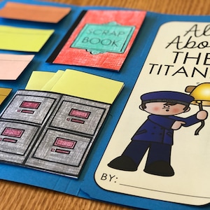 TITANIC Unit Study Lapbook Activity, Creative History Report, Independent Work Homeschool Printable, Interactive Notebooking Pages