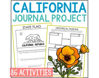 CALIFORNIA State History Project Activity | Social Studies Unit Study Lesson Plans | 4th 5th 6th 7th Grade | Homeschool Printable Worksheets