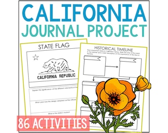 CALIFORNIA State History Project Activity | Social Studies Unit Study Lesson Plans | 4th 5th 6th 7th Grade | Homeschool Printable Worksheets